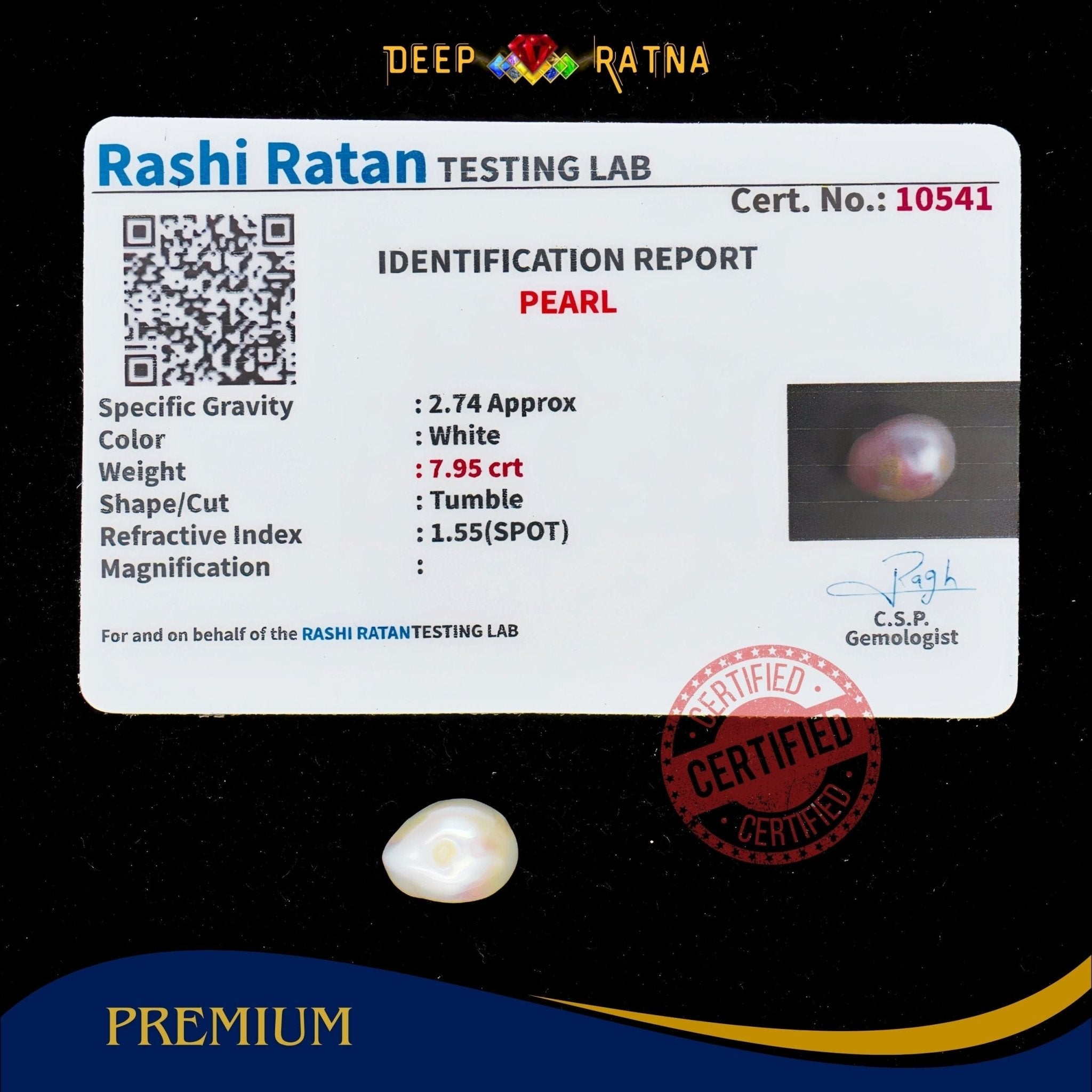 Pearl 7.95 Carat (Keshi) - Deep Ratna