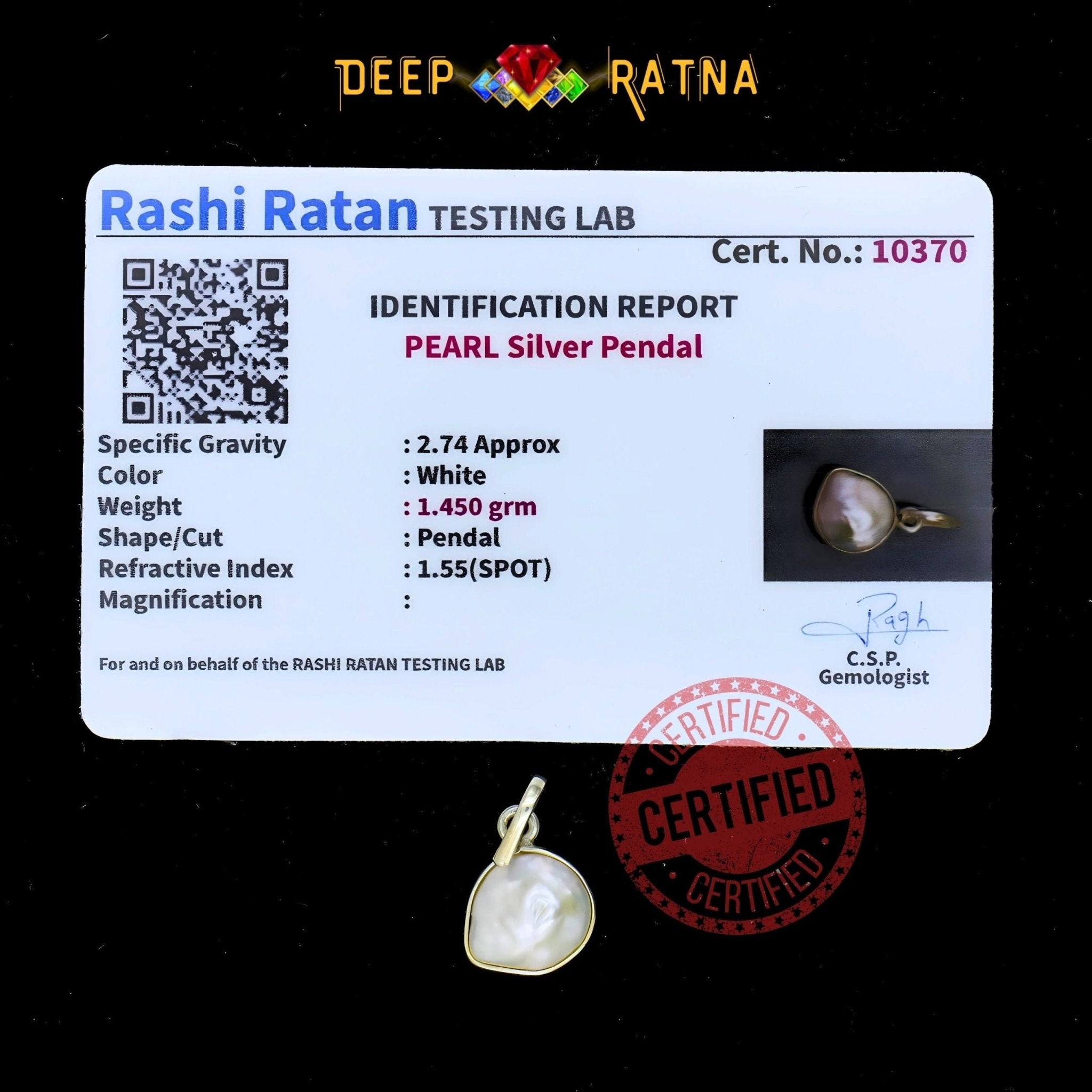 Pearl Silver Pendent (2.16 Gram) - Deep Ratna