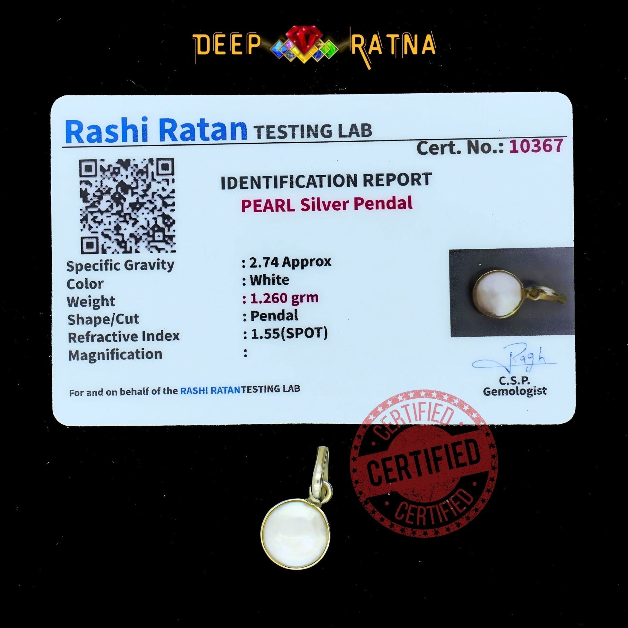 Pearl Silver Pendent (2.25 Gram) - Deep Ratna