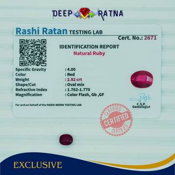 Ruby 2.92 Carat (Africa) - Deep Ratna