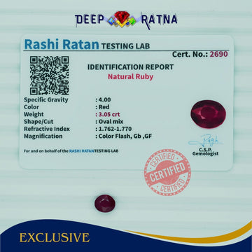 Ruby 3.05 Carat (Africa) - Deep Ratna