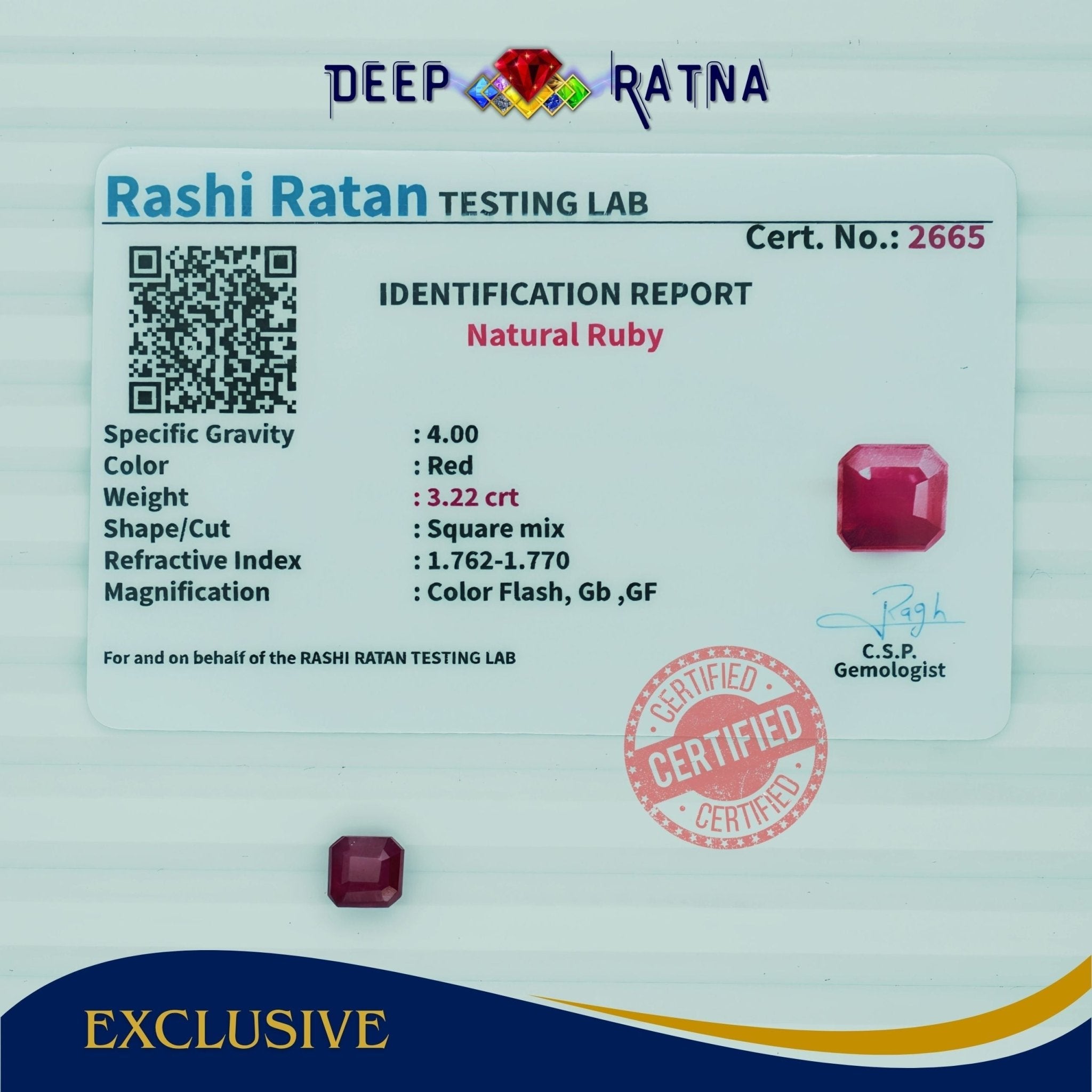 Ruby 3.22 Carat (Africa) - Deep Ratna