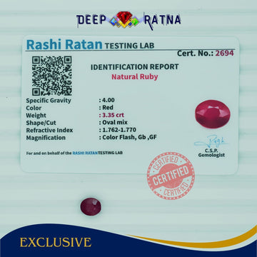Ruby 3.35 Carat (Africa) - Deep Ratna