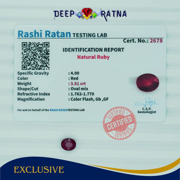 Ruby 3.51 Carat (Africa) - Deep Ratna