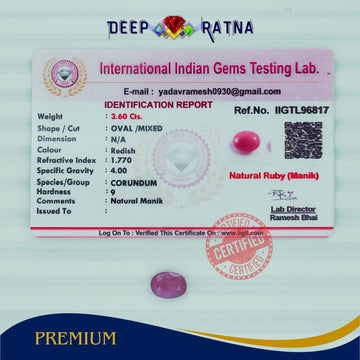 Ruby 3.60 Carat (Burma) - Deep Ratna