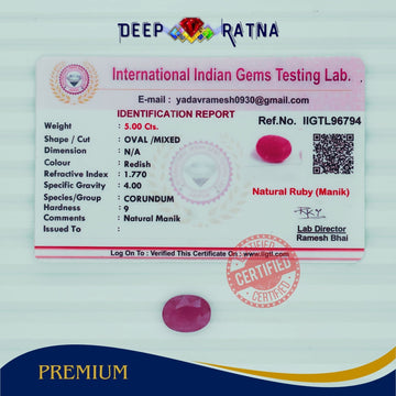 Ruby 5 Carat (Burma) - Deep Ratna