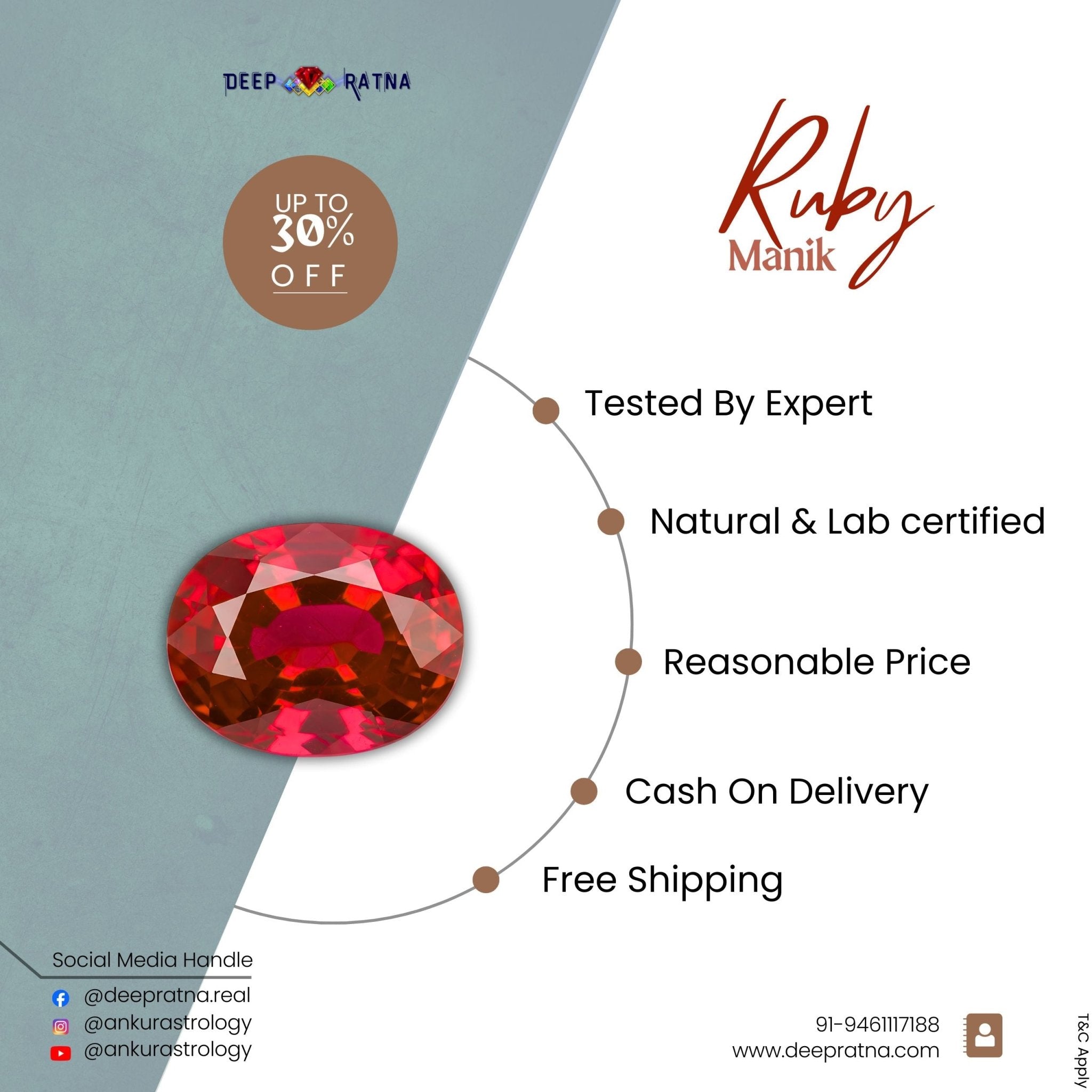 Ruby 8.80 Carat (Africa) - Deep Ratna