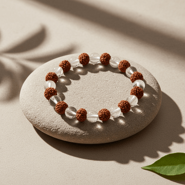 Rudraksha & Sphatik Bracelet - Deep Ratna