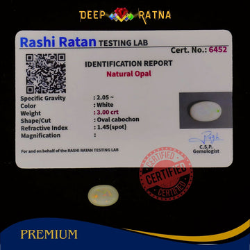Single Fire Opal 3 Carat (Doublet) - Deep Ratna