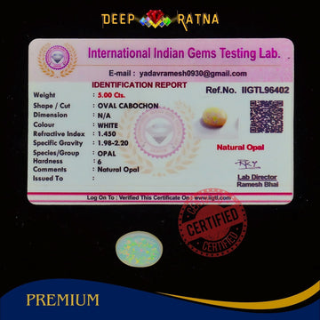 Single Fire Opal 5 Carat (Doublet) - Deep Ratna
