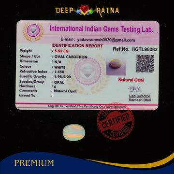 Single Fire Opal 5.55 Carat (Doublet) - Deep Ratna