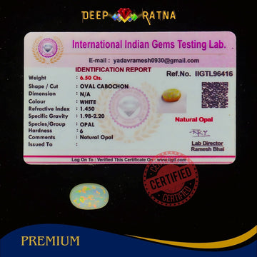 Single Fire Opal 6.50 Carat (Doublet) - Deep Ratna