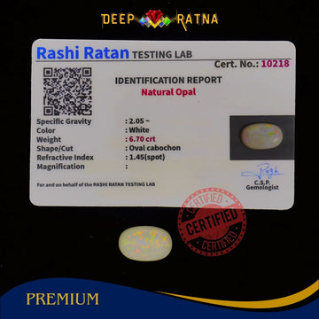 Single Fire Opal 6.70 Carat (Doublet) - Deep Ratna