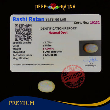 Single Fire Opal 7.20 Carat (Doublet) - Deep Ratna