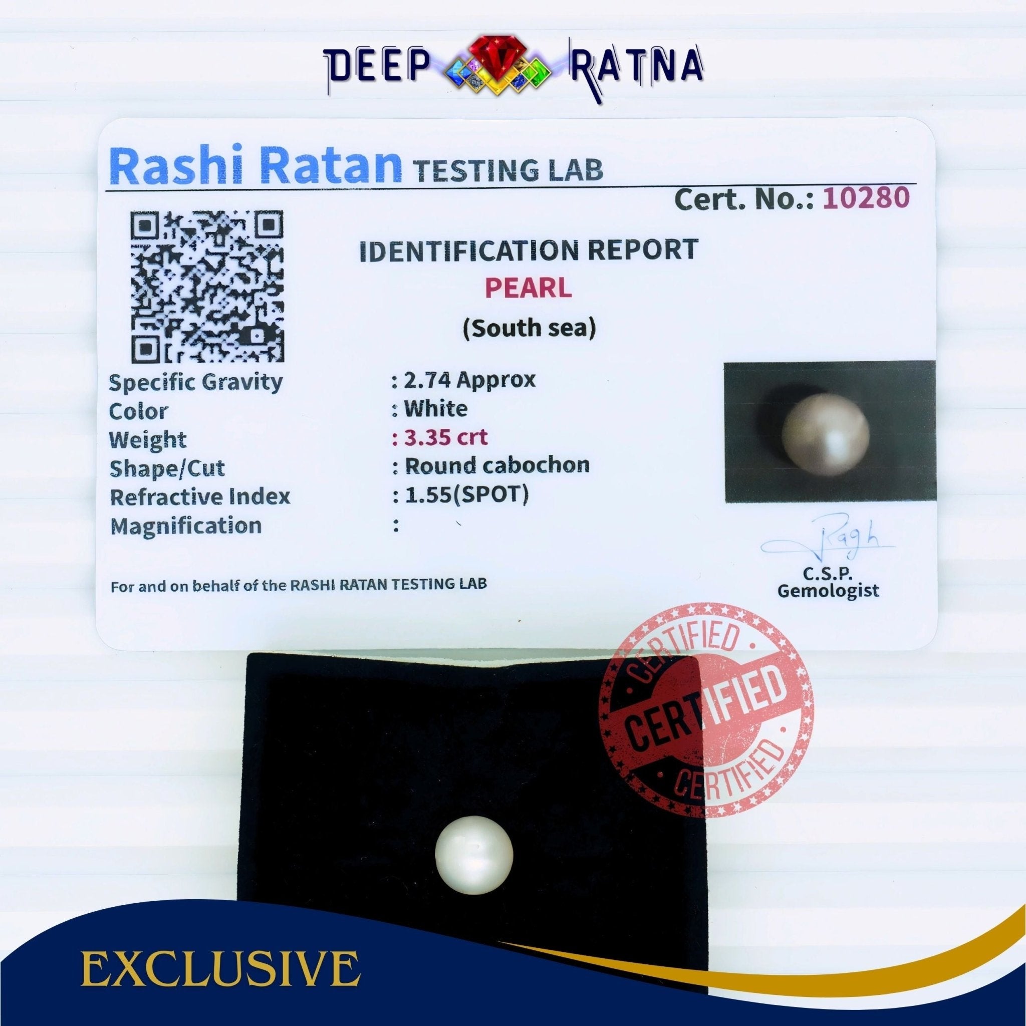South Sea Pearl 3.35 Carat Cultured - Deep Ratna