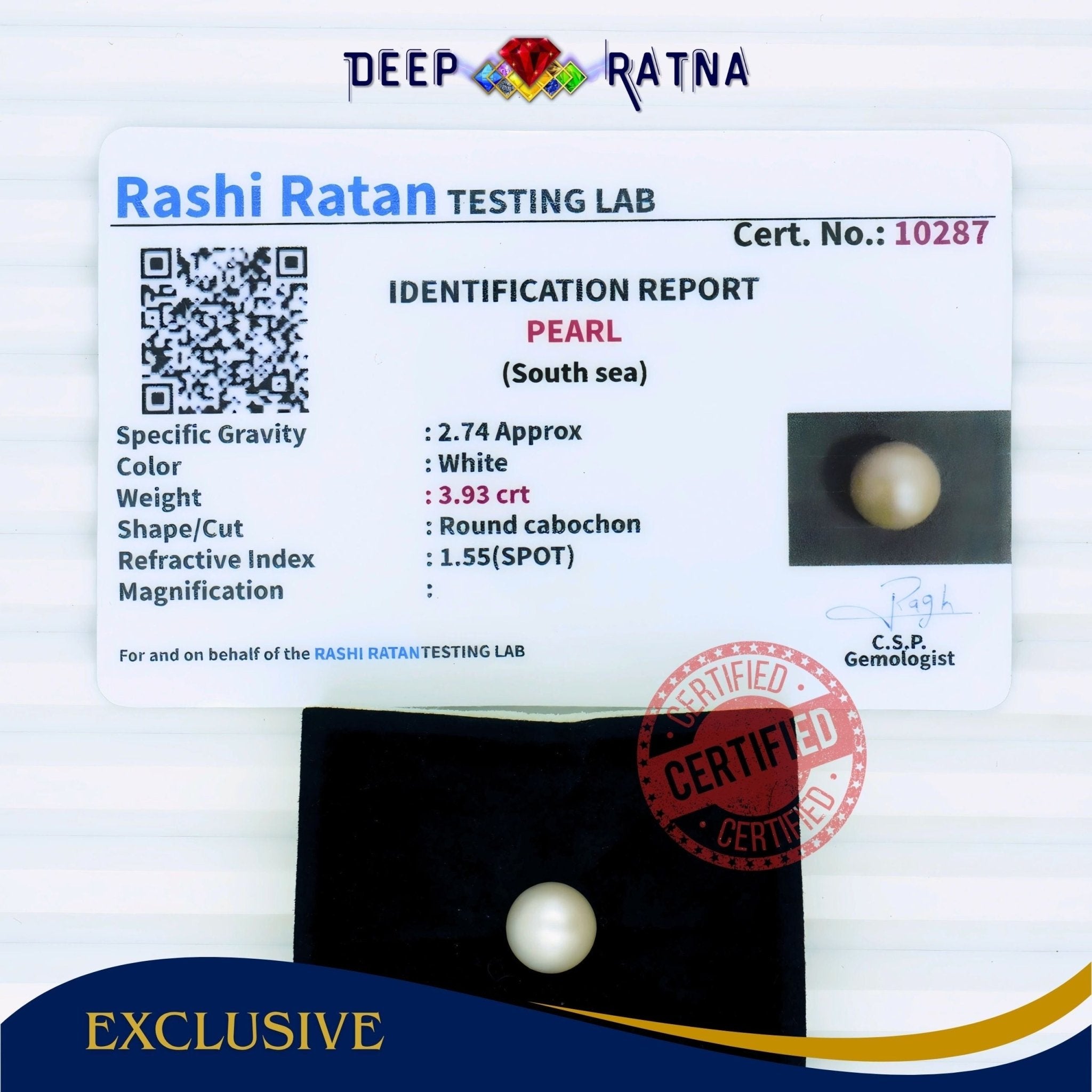 South Sea Pearl 3.93 Carat Cultured - Deep Ratna