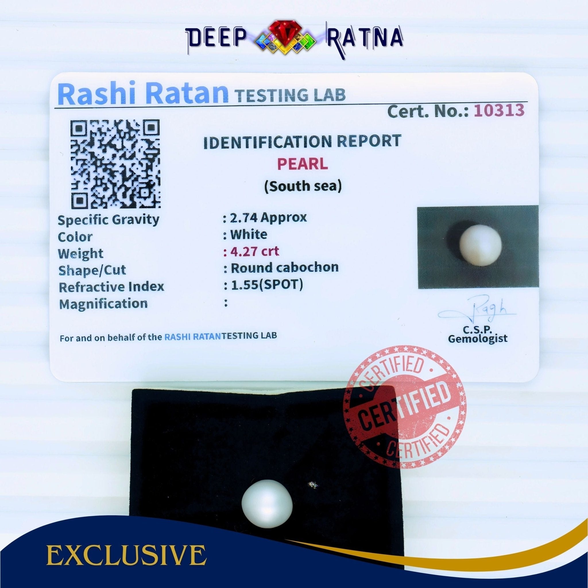 South Sea Pearl 4.27 Carat Cultured - Deep Ratna