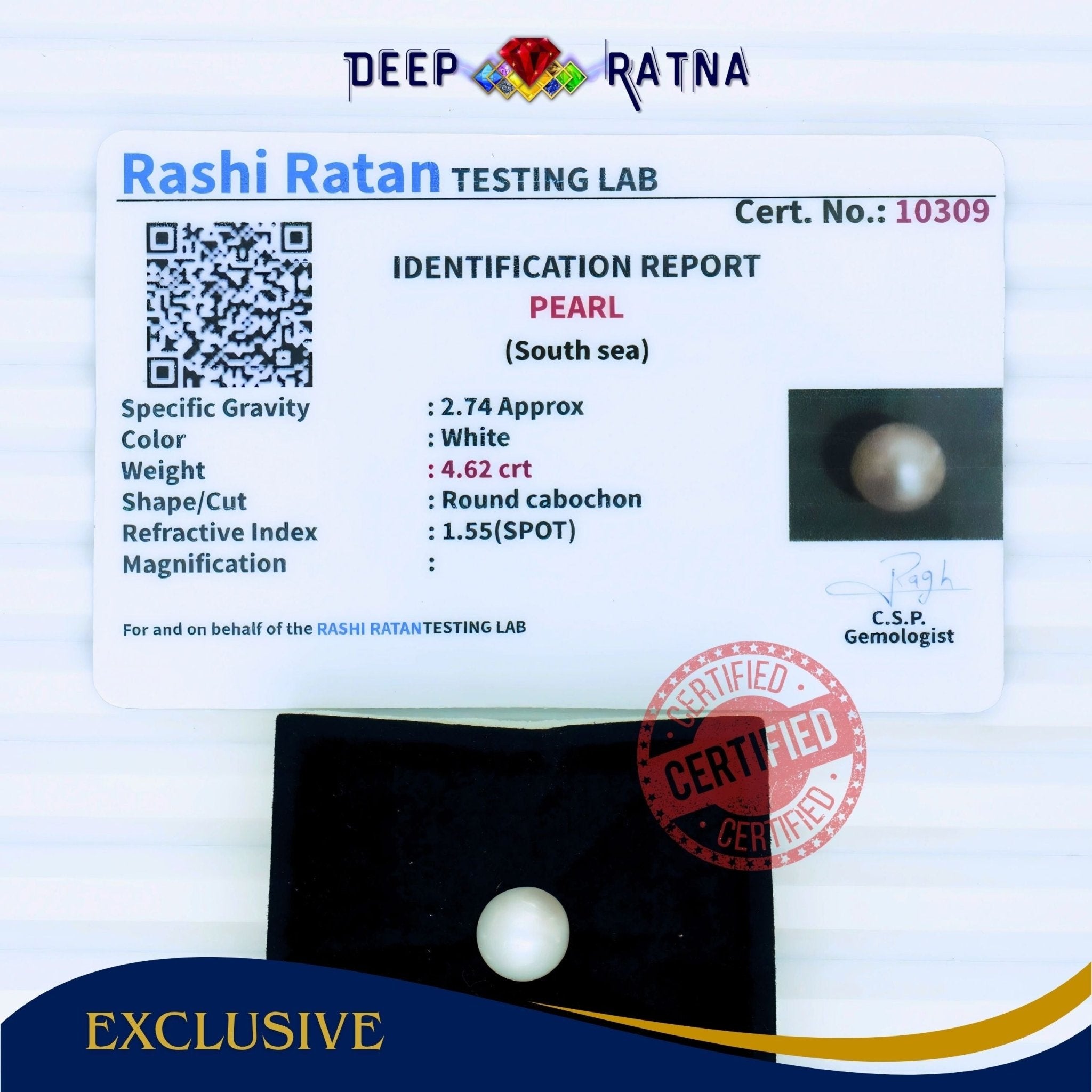 South Sea Pearl 4.62 Carat Cultured - Deep Ratna