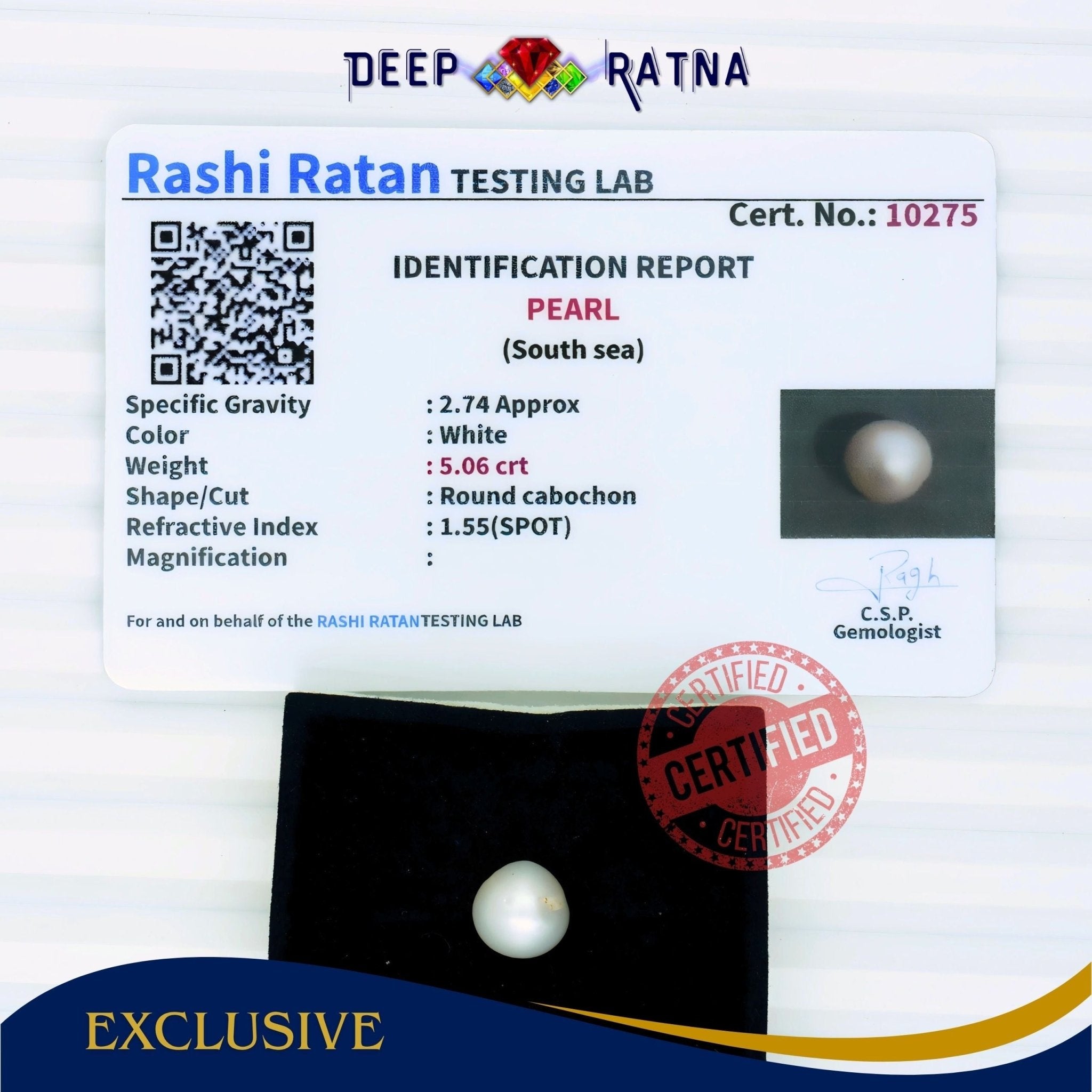 South Sea Pearl 5.06 Carat Cultured - Deep Ratna