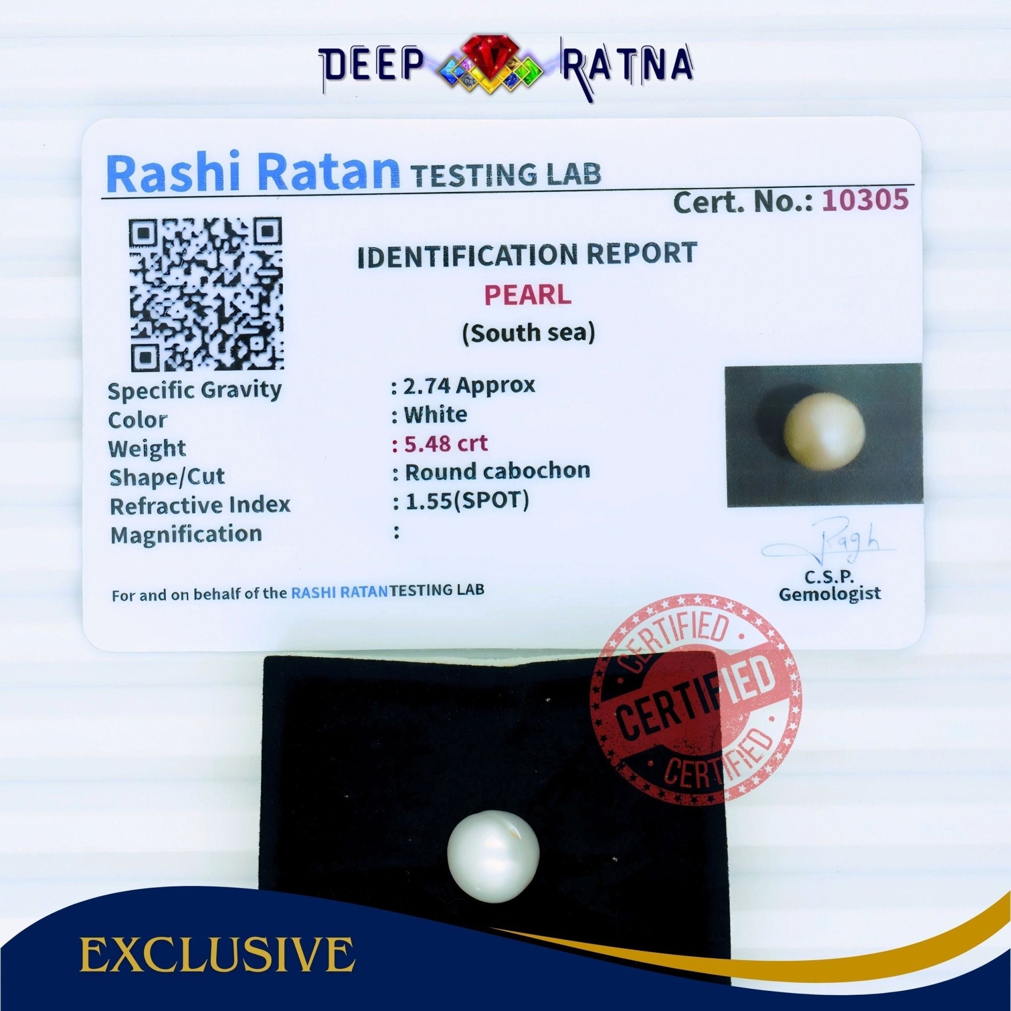 South Sea Pearl 5.48 Carat Cultured - Deep Ratna