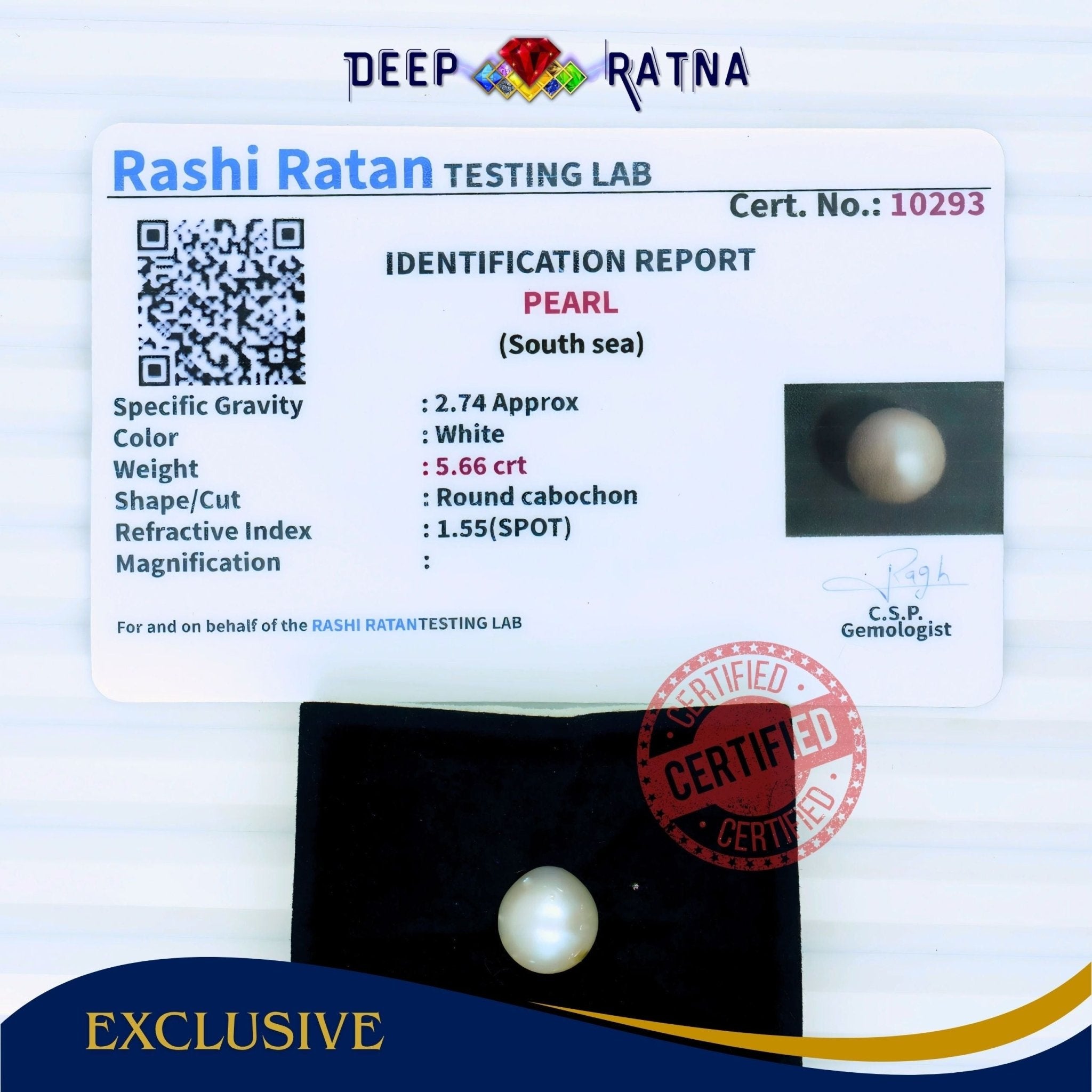 South Sea Pearl 5.66 Carat Cultured - Deep Ratna