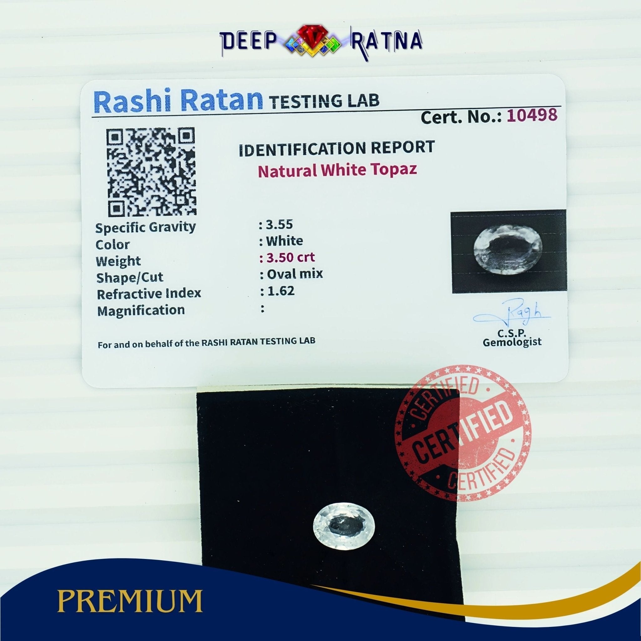 White Topaz 3.50 Carat - Deep Ratna