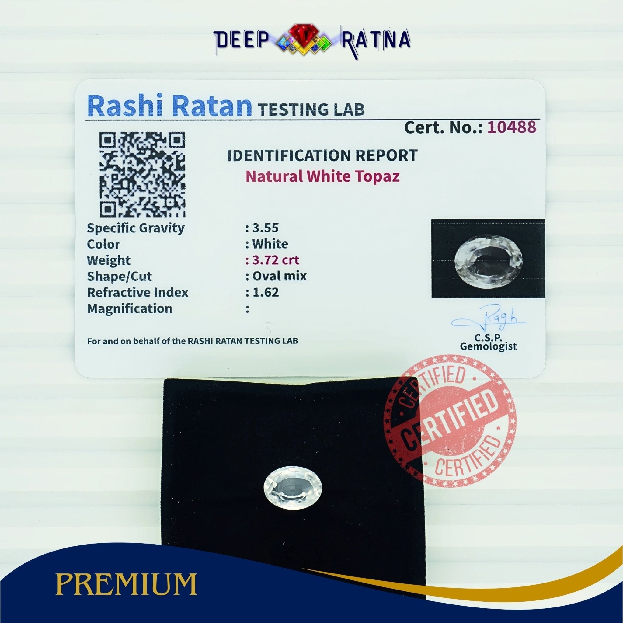 White Topaz 3.72 Carat - Deep Ratna