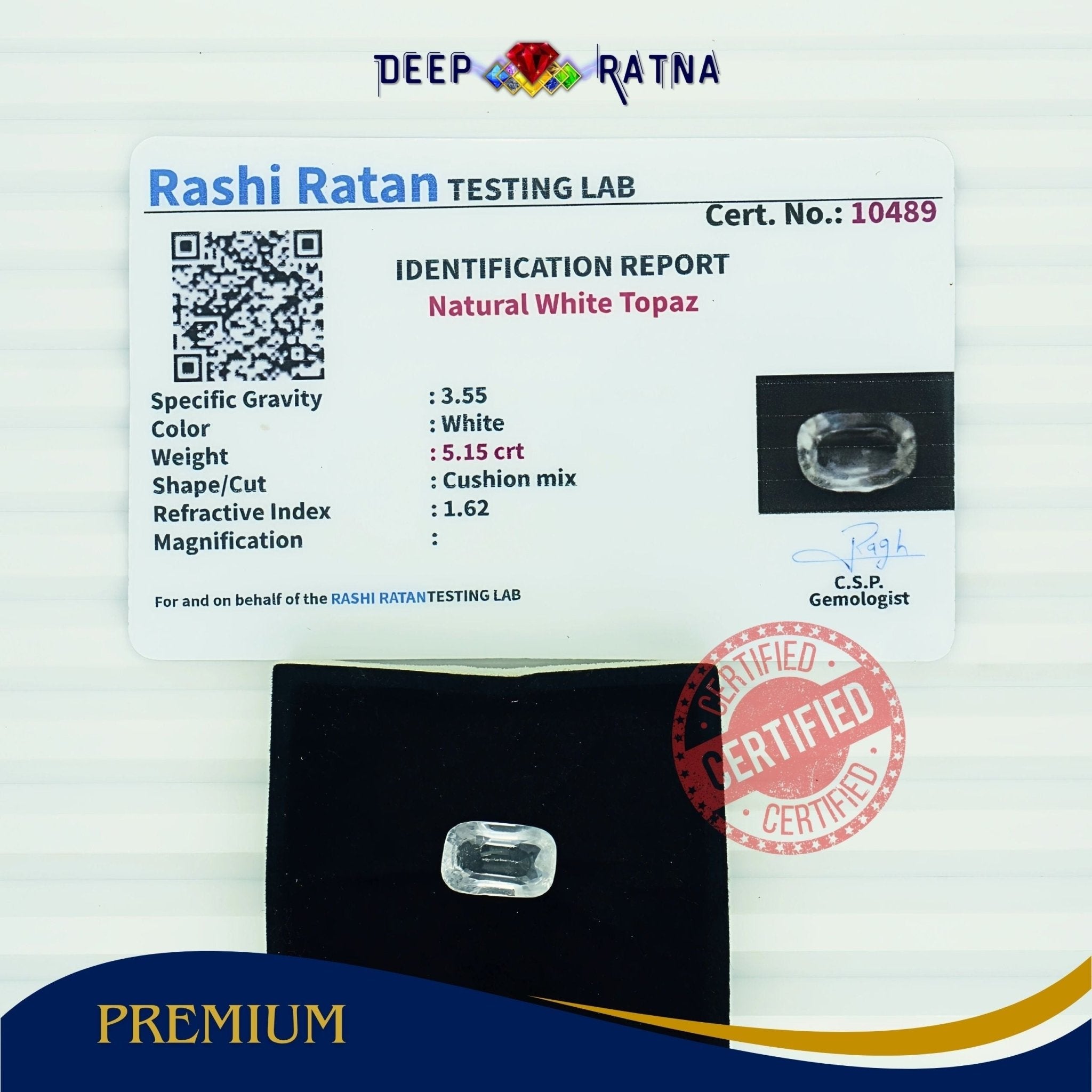 White Topaz 5.15 Carat - Deep Ratna