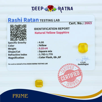 Yellow Sapphire 3.22 Carat (Thailand) - Deep Ratna