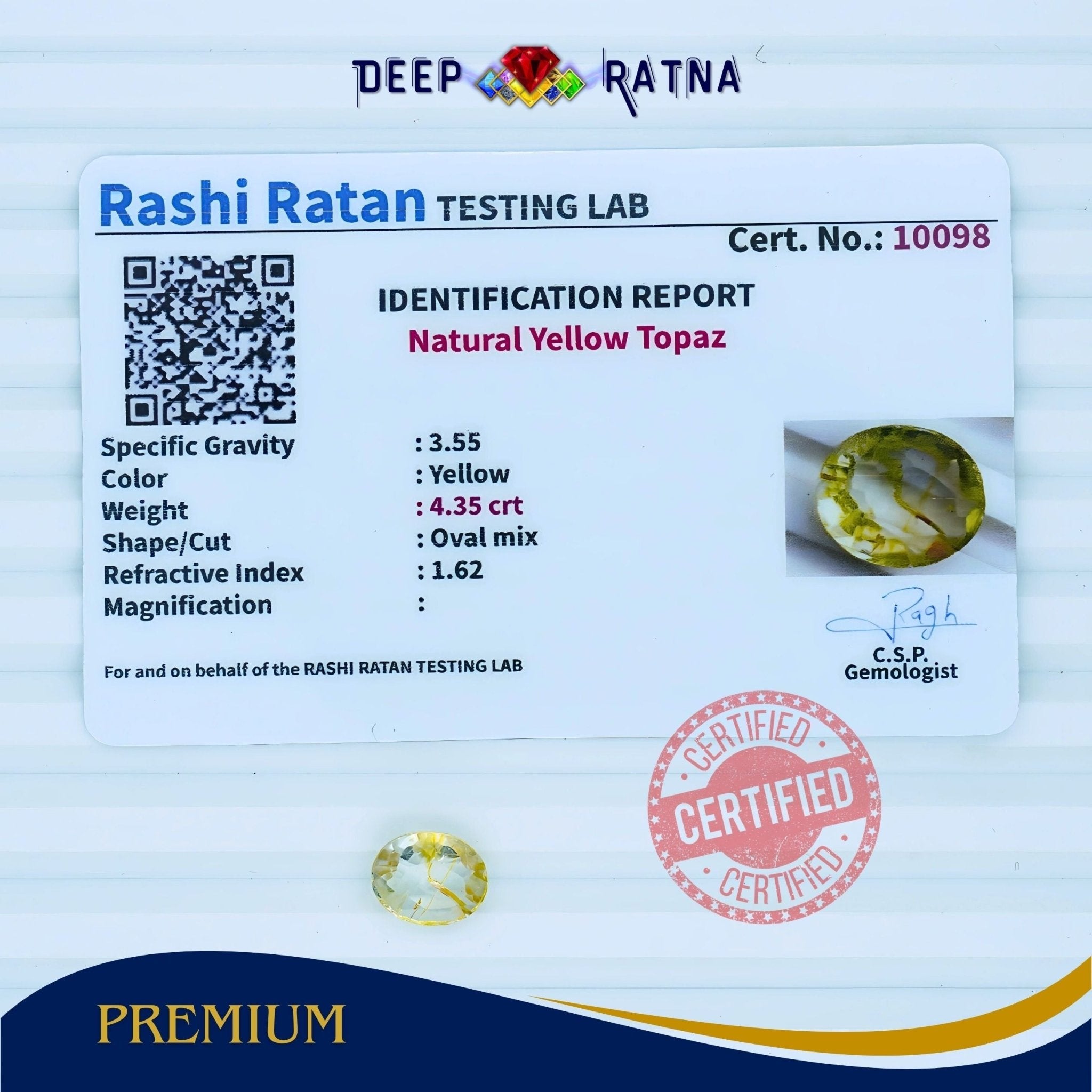 Yellow Topaz 4.35 Carat - Deep Ratna