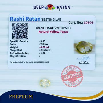 Yellow Topaz 4.70 Carat - Deep Ratna