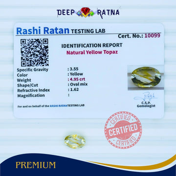 Yellow Topaz 4.95 Carat - Deep Ratna