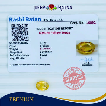 Yellow Topaz 5.70 Carat - Deep Ratna
